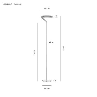 MERIDIANA lampada da terra 27W titanio dimmerabile